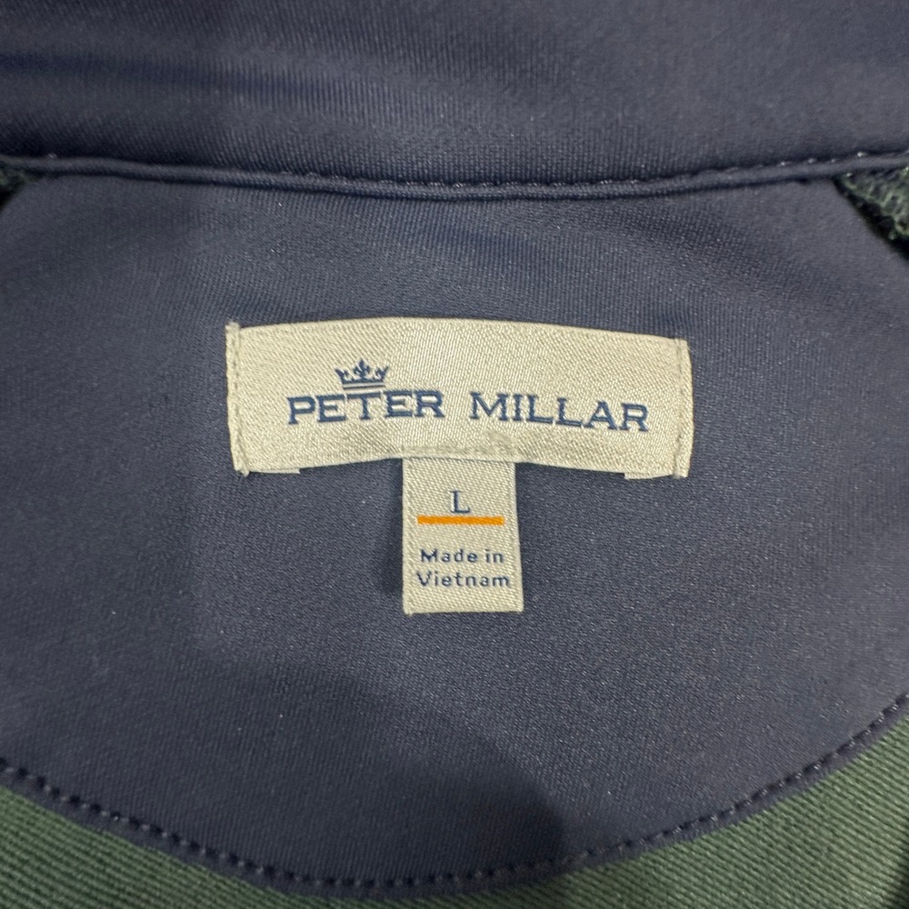Peter Millar 1/4 Zip Mens L Green Navy Blue Performance Golf Pullover MF21EK40C - Picture 7 of 12